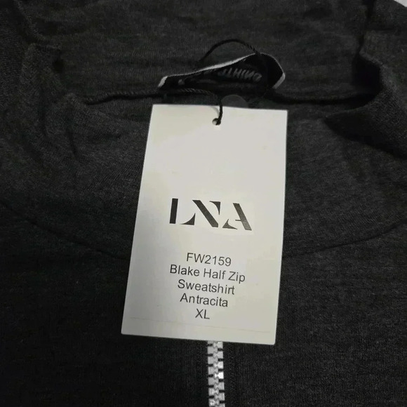 LNA Blake 1/2-Zip Sweatshirt Black Size XL NWT - Picture 3 of 7